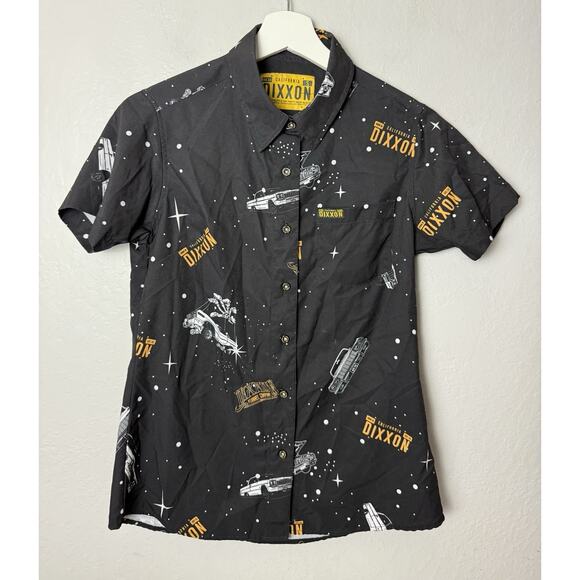 dixxon Tops - Dixxon Impala S/S Women’s SMALL Button Down Party Shirt D-lite Stretch Fabric